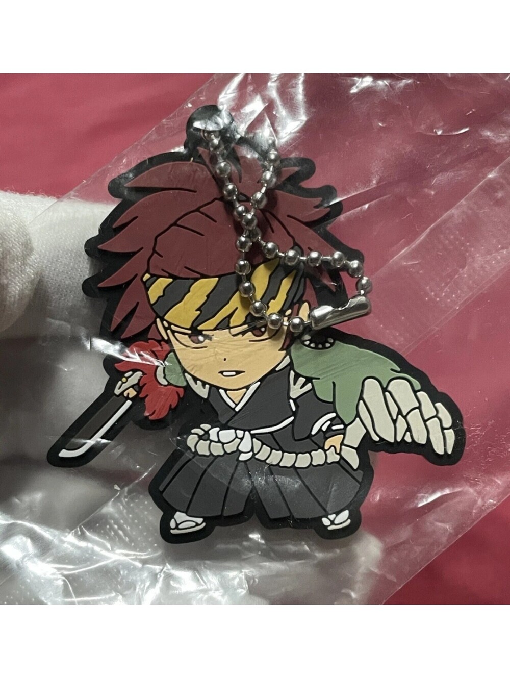 Renji Abarai Bleach Capsule Rubber Mascot Keychain Bandai From Japan
